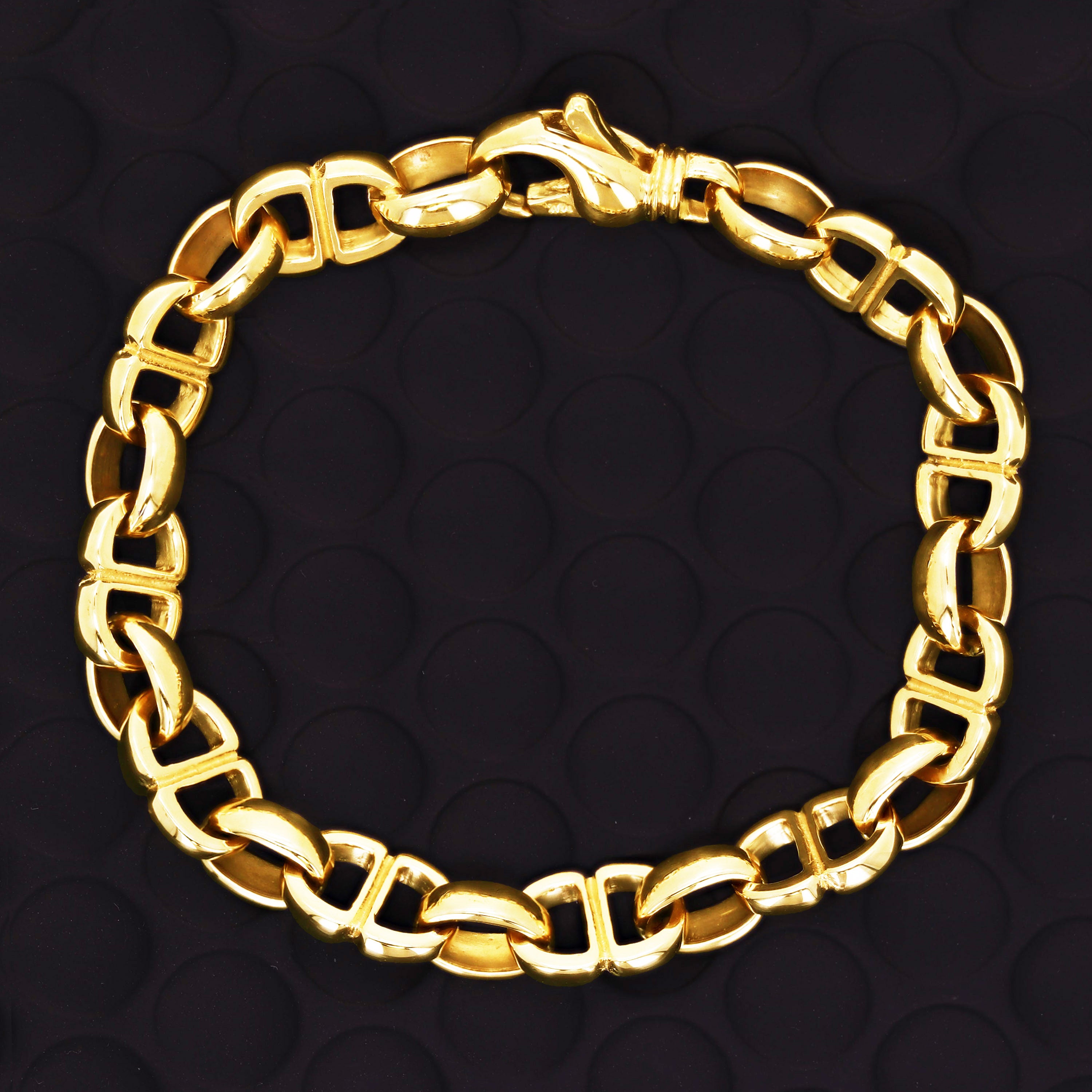 10k Yellow Gold Solid Handmade Oval Link Chain Bracelet 7" 9.3mm 25.8 grams - 7" 25.8 grams