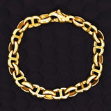 14k Yellow Gold Solid Handmade Oval Link Chain Bracelet 7" 9.3mm 29 grams - 7" 29 grams