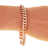 14k Rose Gold Solid Heavy Miami Cuban Chain Bracelet 7" 10mm 46.6 grams