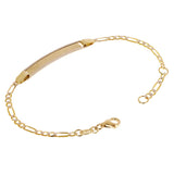 Italian 14k Two Tone Gold Engravable Baby Kids ID Figaro Bracelet 6" 2.5 grams