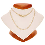 14k Tri Color Gold Pave Valentino Mariner Link Chain Necklace 22" 2.5mm 5.9 gram