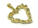 14k Yellow Gold Nugget Heart Charm Pendant 2.3 grams