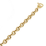 Italian 14k Yellow Gold Hollow Oval Links Chain Bracelet 8.25" 6mm 4.5 grams
