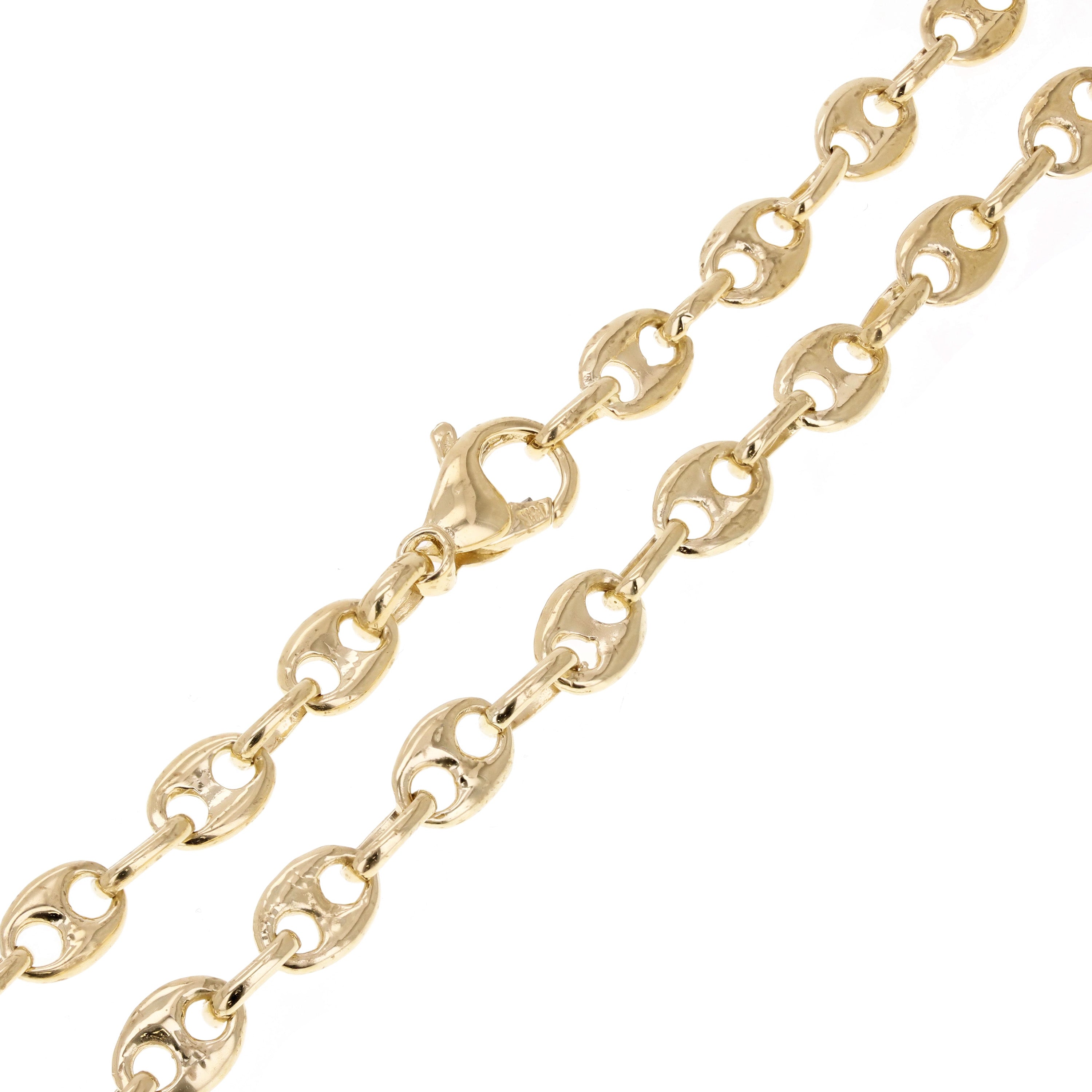 10k Yellow Gold Solid  Mariner Anchor Link Chain Necklace 20" 6.4mm 23.5grams - 20"