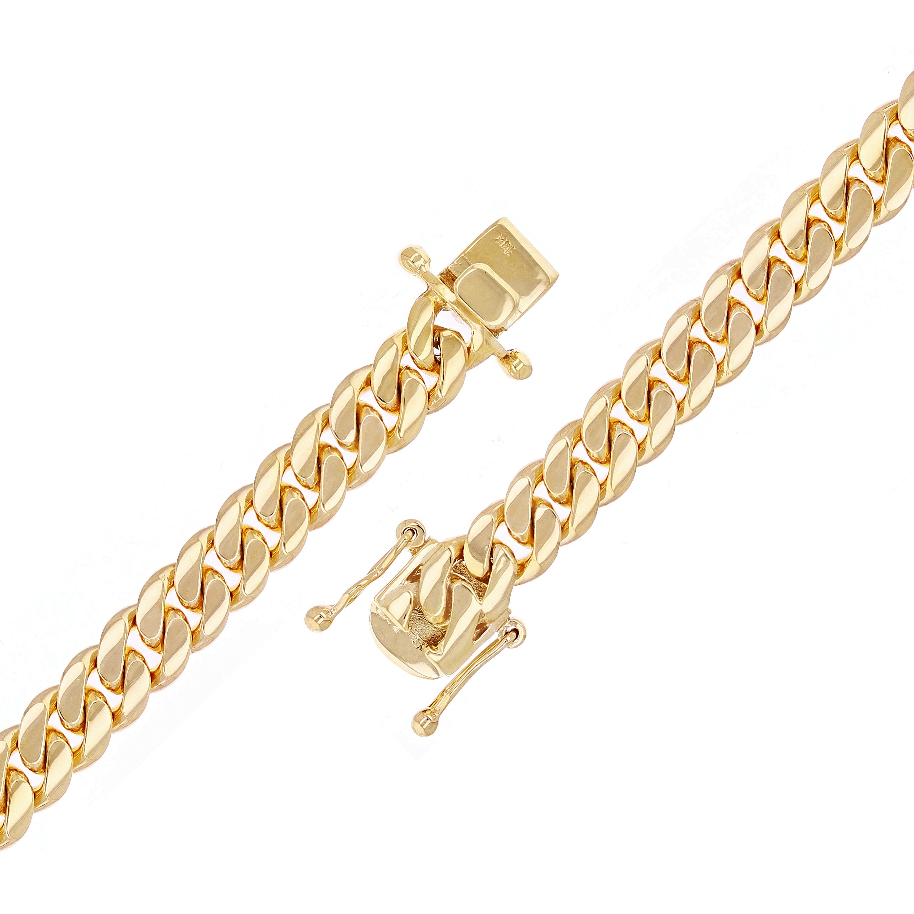 Men's 14k Yellow Gold Solid Miami Cuban Chain Bracelet 8.5" 9mm 50.2 grams