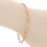 14k Rose Gold Solid Handmade Fashion Link Necklace 28" 4mm 36.4 grams