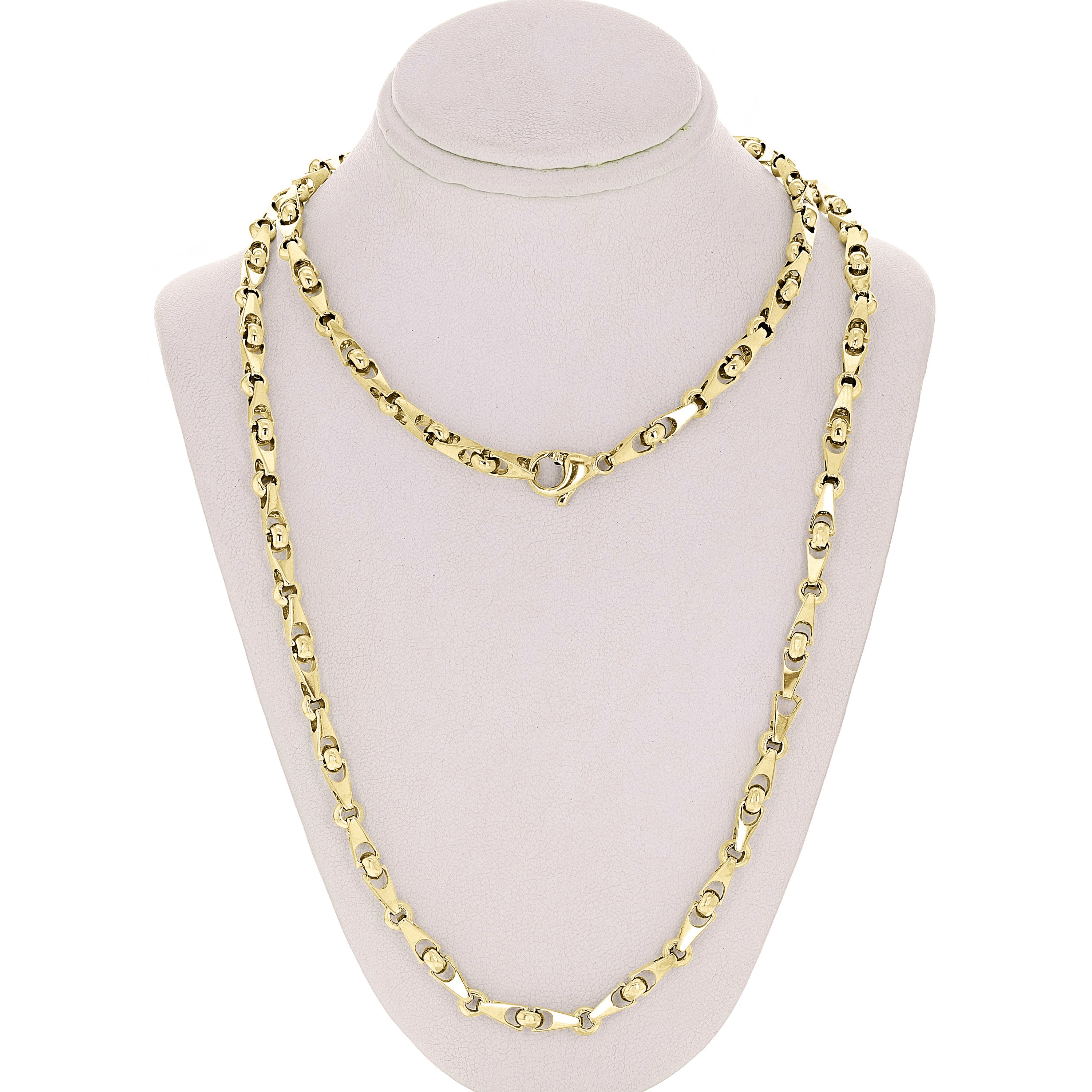 14k Yellow Gold Handmade Fashion Link Necklace 18" 4.5mm 30.6 grams - Yellow,18"