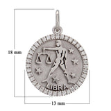 14k White Gold  Diamond Zodiac Sign Libra Pendant - Libra,White