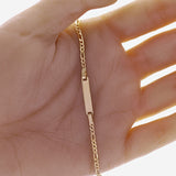 Italian 14k Yellow Gold Engravable Baby Kid ID Figaro Bracelet 5.5" 1. grams