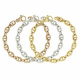 14k Rose Gold Solid Puffy Mariner Gucci Link Chain Bracelet 8" 7.5mm 24.8 grams - Rose,80"