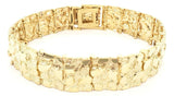 10k Yellow Gold Nugget Bracelet 7.5"-8" 15.5mm 33.8 grams