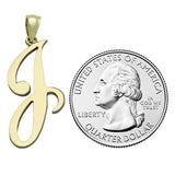14k Yellow Gold Initial Letter J Alphabet Charm Pendant - Letter J,Yellow