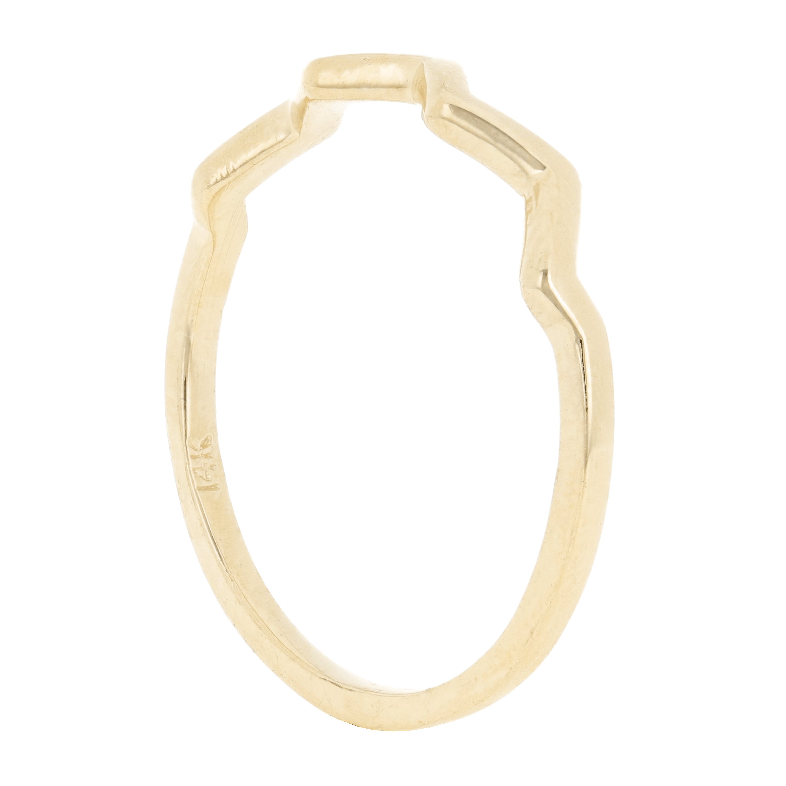 14k Yellow Gold  Stackable Wave  Ring 1.4 grams Size 6.75 - Yellow