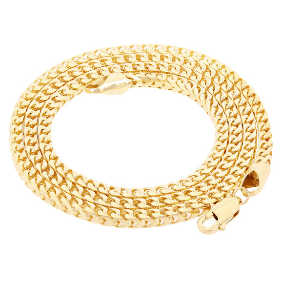 Men's Solid Italian 14k Yellow Gold Franco Chain Necklace 18