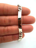 14k White Gold Child Baby Boy Kid Flat ID Cuban Bracelet 6" 7.3 grams