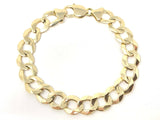 Men's 14k Yellow Gold Solid Cuban Link Chain Bracelet 7.5" 11mm 21 grams