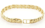14k Yellow Gold Solid Nugget Bracelet Adjustable 7"-7.5" 9.5mm 23.5 grams