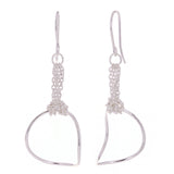 Sterling Silver Chain Circle Dangle Earrings 1.75" 2.5 grams