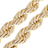 Men's Solid 14k Yellow Gold Diamond Cut Rope Chain 30" 21mm 982 grams