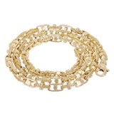 14k Yellow Gold Handmade Greek Key Link Chain Necklace 23" 6mm 72.7 grams - 23"