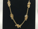 Italian 14k Yellow Gold Rolo Chain with Oval Charms Necklace 16" 9.3 g