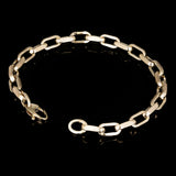 Italian 14k Yellow Gold Hollow Oval Link Anchor Chain Bracelet 7.75" 5.7mm 4.9g
