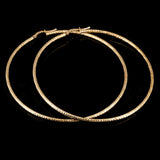 Italian 14k Yellow Gold Diamond Cut Hollow Round Hoop Earrings 2.7" 2mm 3.9g