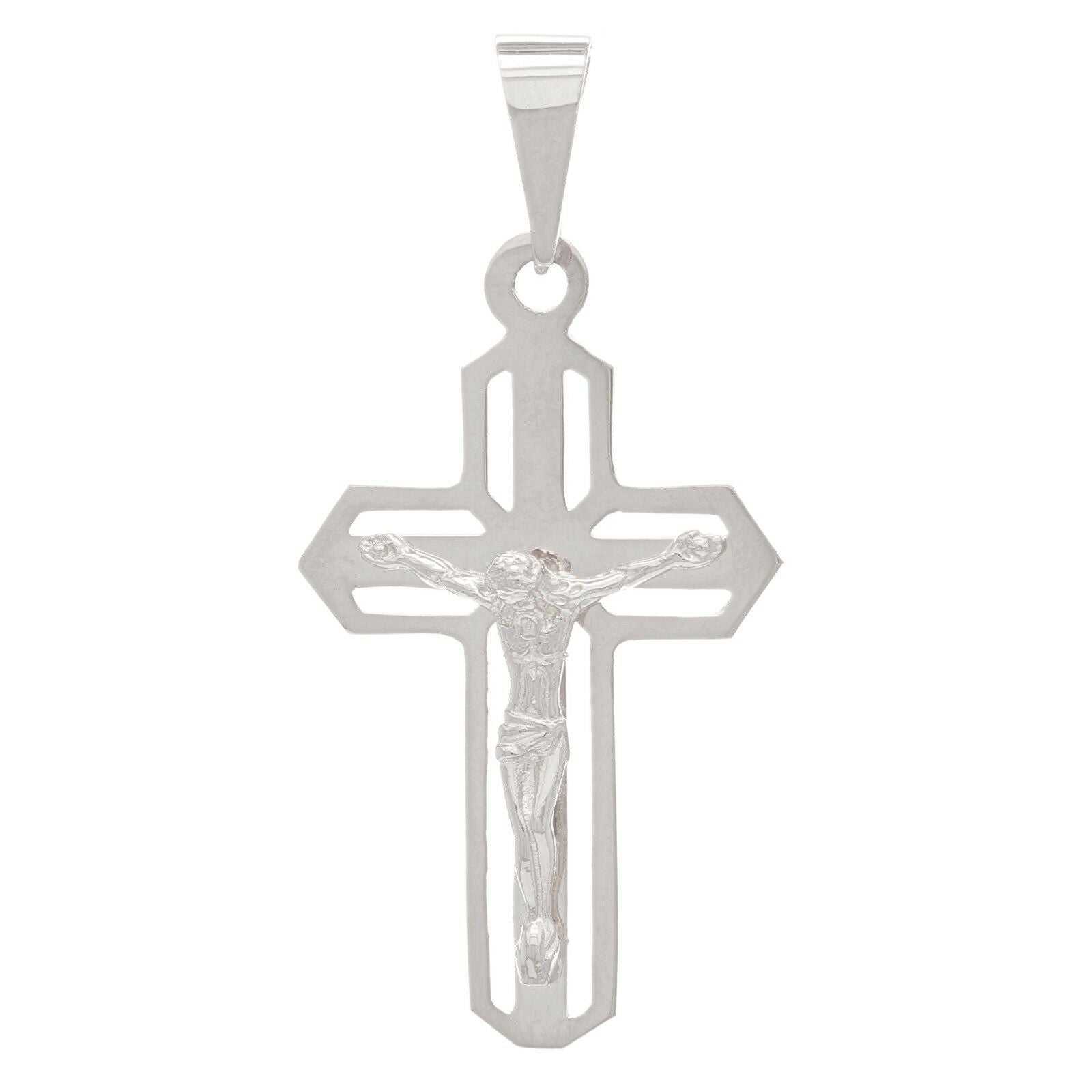 925 Sterling Silver Christian Jesus Christ Catholic Crucifix Cross Pendant