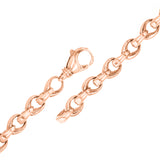 14k Rose Gold Handmade Fashion Link Bracelet 9" 8.4mm 50.7 grams - Rose,9"