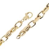 Italian 14k Yellow Gold Hollow Fancy Open Oval Link Bracelet 7.5" 7.6mm 10.2g