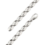 10k White Gold Solid Handmade Fashion Link Bracelet 7" 7mm 25 grams - White,7" 25 grams