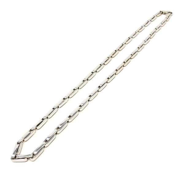 Men's 14k White Gold Handmade Fashion Link Necklace 24