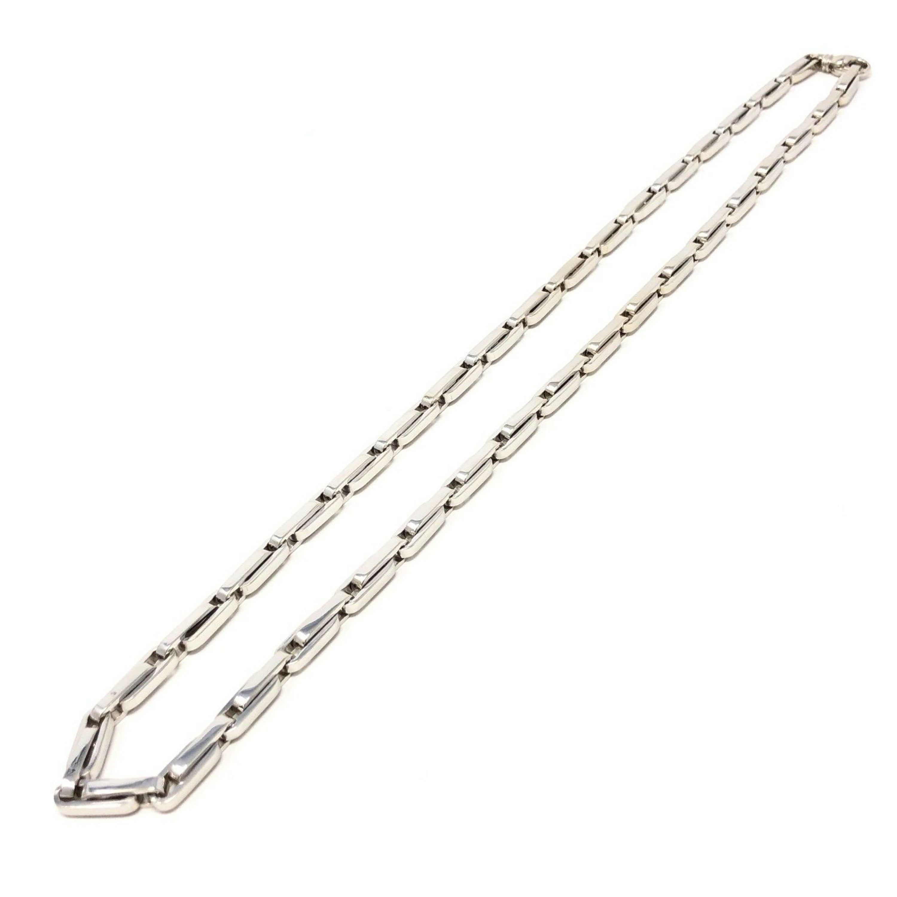 14k White Gold Solid Fancy Chain Link Necklace 26" 5mm - White,26"