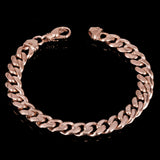 14k Rose Gold Solid Heavy Miami Cuban Chain Link Bracelet 8" 10 mm 52.8 grams with Lobster Clasp - Rose,8"