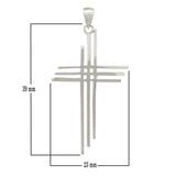 14k White Gold Solid Calvary 3 Cross Religious Charm Pendant 1.75" 1.8 grams - White