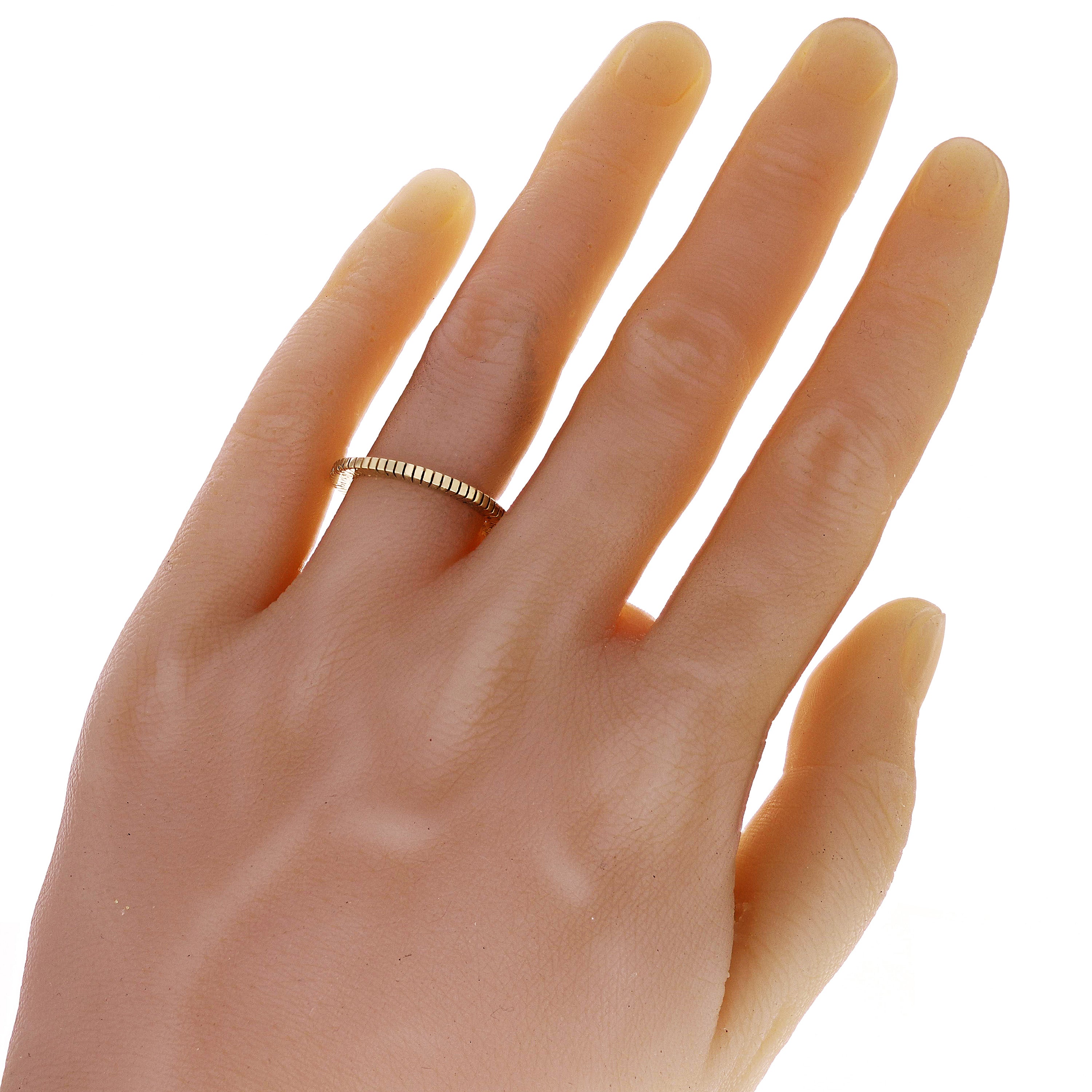 14k Yellow Gold Square Sliced Stackable Ring Size 8 1.9mm 3.9 grams