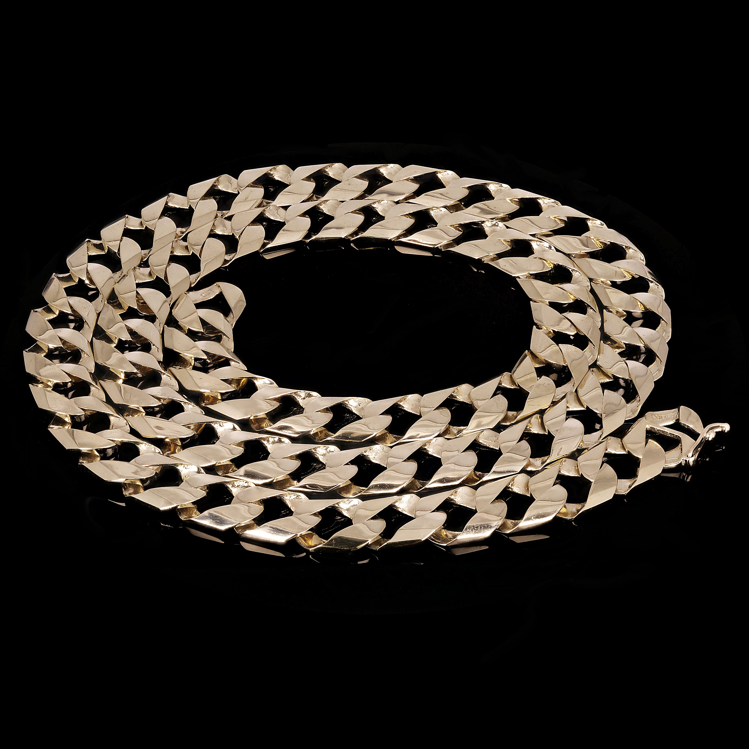 Men's 14k Yellow Gold Cuban Chain Link Necklace 24" 13.8mm 117 grams - 24"