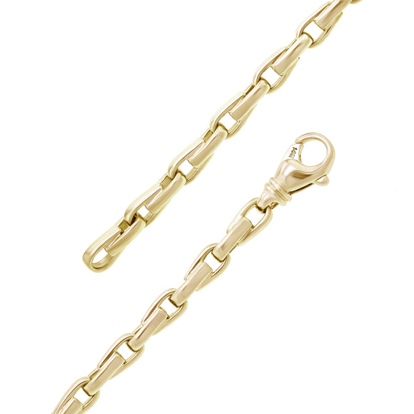 14k Yellow White or Rose Gold Solid Handmade Fashion Link Bracelet 7