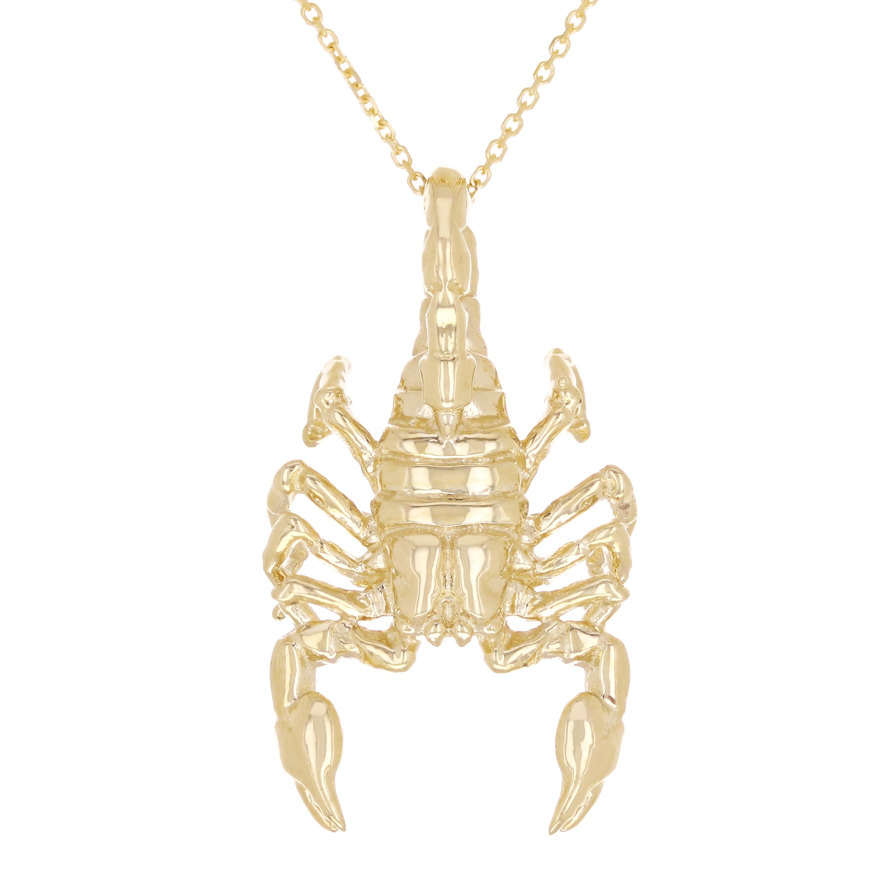 14k Yellow Gold Detailed Scorpion Necklace 18" 6.6 grams