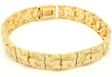 14k Yellow Gold Nugget Bracelet Adjustable 8.25-8.75" 12mm 33 grams
