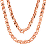 14k Rose Gold Handmade Fashion Link Necklace 28" 6.56mm 86.5grams - Rose,28"