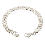 14k White Gold Solid Heavy Miami Cuban Chain Link Bracelet 8" 10 mm 52.8 grams with Lobster Clasp - White,8"