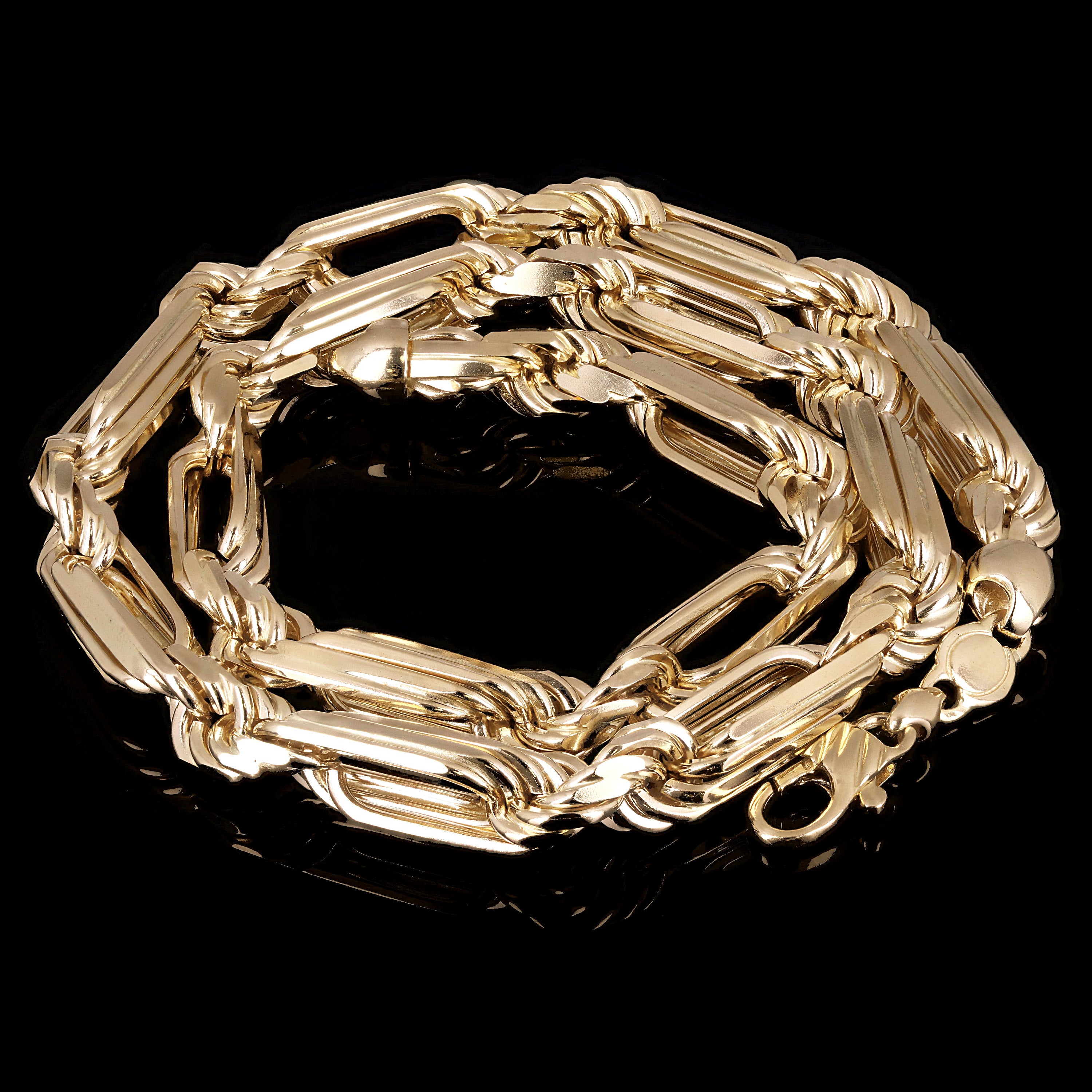 Italian 14k Yellow Gold Solid Milano Figaro Rope Chain Necklace 10mm 26" 183 grams