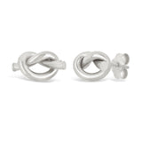 Italian 14k Yellow White or Rose Gold Pretzel Love Knot Tubular Stud Earrings