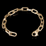 10k Yellow Gold Solid Handmade Paper Clip Chain Bracelet 7" 6.7mm 15.2 grams - Yellow,7" 15.2 grams