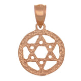 14k Rose Gold Solid Jewish Star of David Charm Pendant 1.2g - Rose