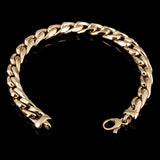 Italian 14k Yellow Gold Hollow Curb Link Bracelet 8.25" 7.8mm 16.2 grams
