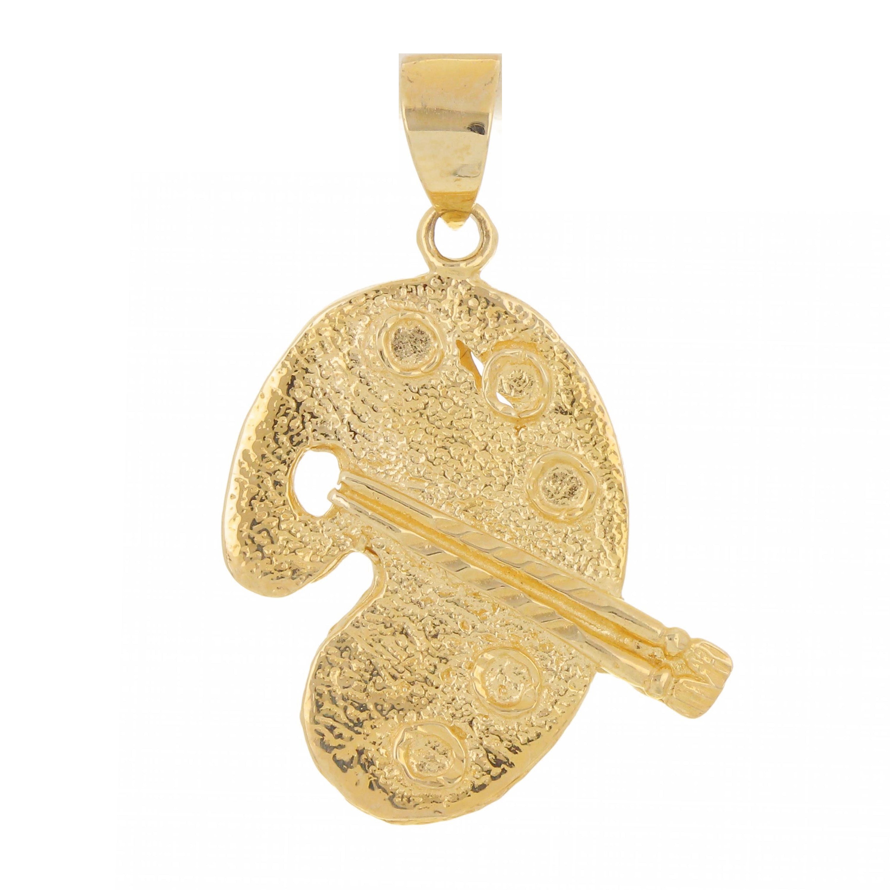 14k Rose Gold Paint Pallet Charm Pendant 2.3 grams - Rose