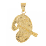 14k Rose Gold Paint Pallet Charm Pendant 2.3 grams - Rose