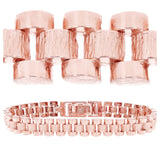 10k Rose Gold Watch Link Bracelet Adjustable 7-7.5" 8.5mm 17.5 grams - Rose,8" 18.8 grams